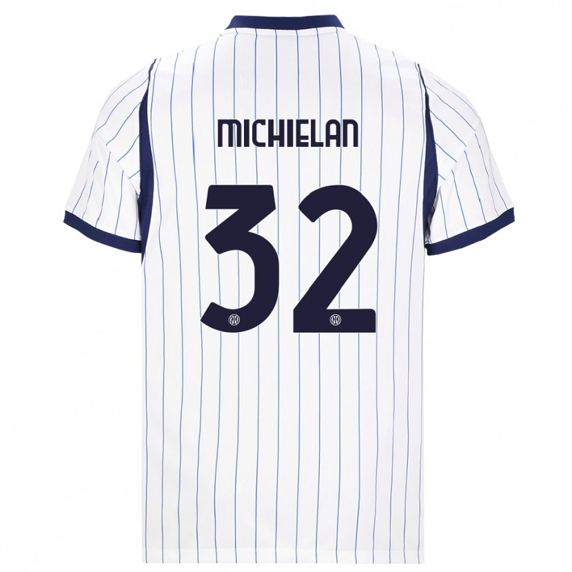 Danxen Heren Mattia Michielan #32 Wit Marineblauw Uitshirt Uittenue 2026/27 T-Shirt