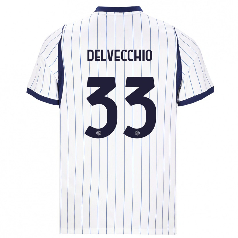 Danxen Heren Gabriele Delvecchio #33 Wit Marineblauw Uitshirt Uittenue 2026/27 T-Shirt
