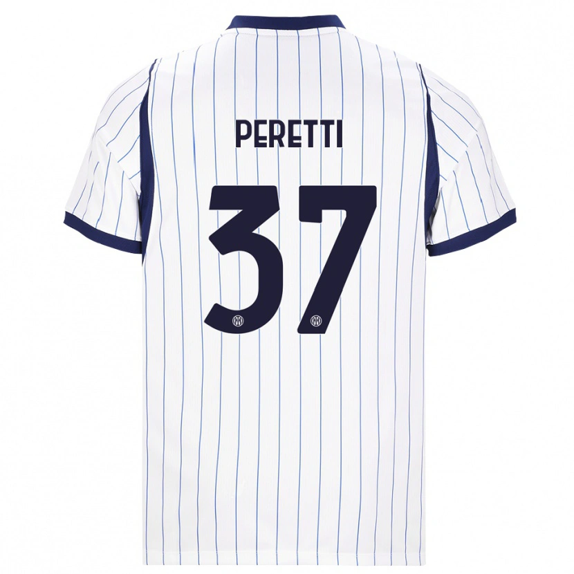 Danxen Heren Lorenzo Peretti #37 Wit Marineblauw Uitshirt Uittenue 2026/27 T-Shirt
