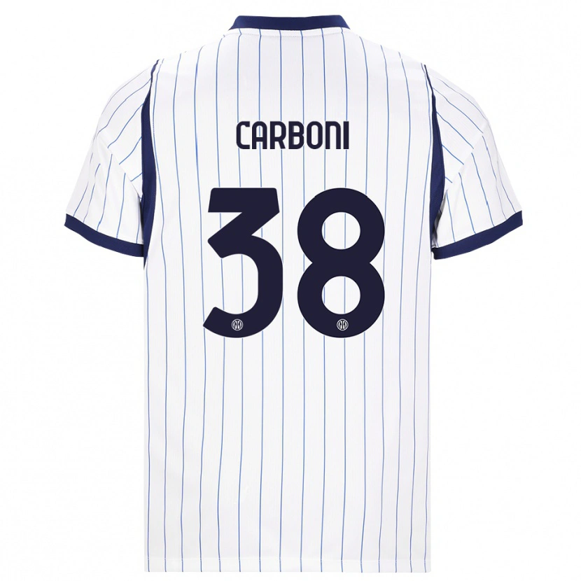 Danxen Heren Valentin Carboni #38 Wit Marineblauw Uitshirt Uittenue 2026/27 T-Shirt