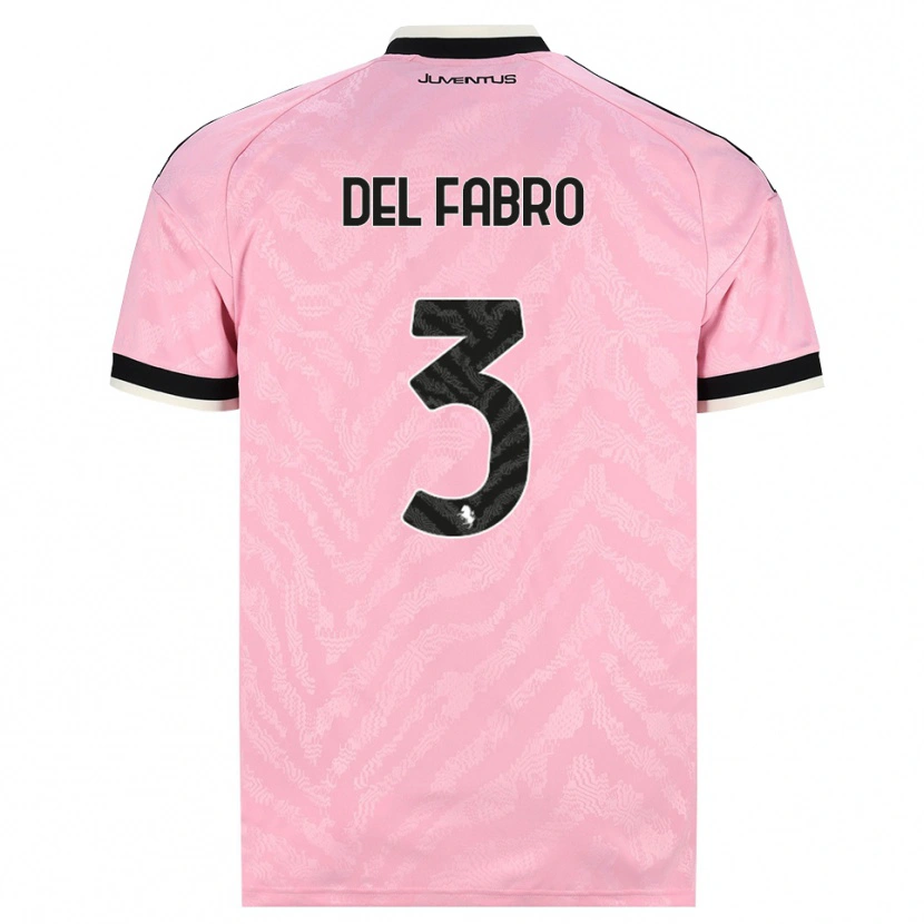 Danxen Heren Jacopo Del Fabro #3 Roze Zwart Uitshirt Uittenue 2026/27 T-Shirt