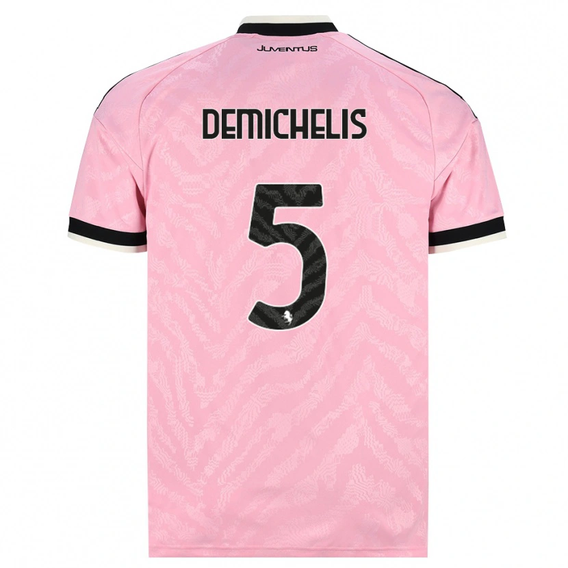 Danxen Heren Emanuele Demichelis #5 Roze Zwart Uitshirt Uittenue 2026/27 T-Shirt