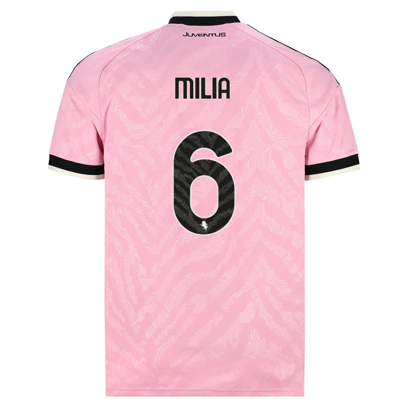 Danxen Heren Nicolò Milia #6 Roze Zwart Uitshirt Uittenue 2026/27 T-Shirt
