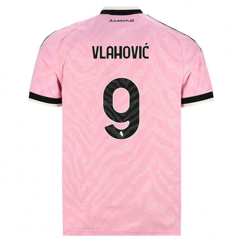 Danxen Heren Dusan Vlahovic #9 Roze Zwart Uitshirt Uittenue 2026/27 T-Shirt