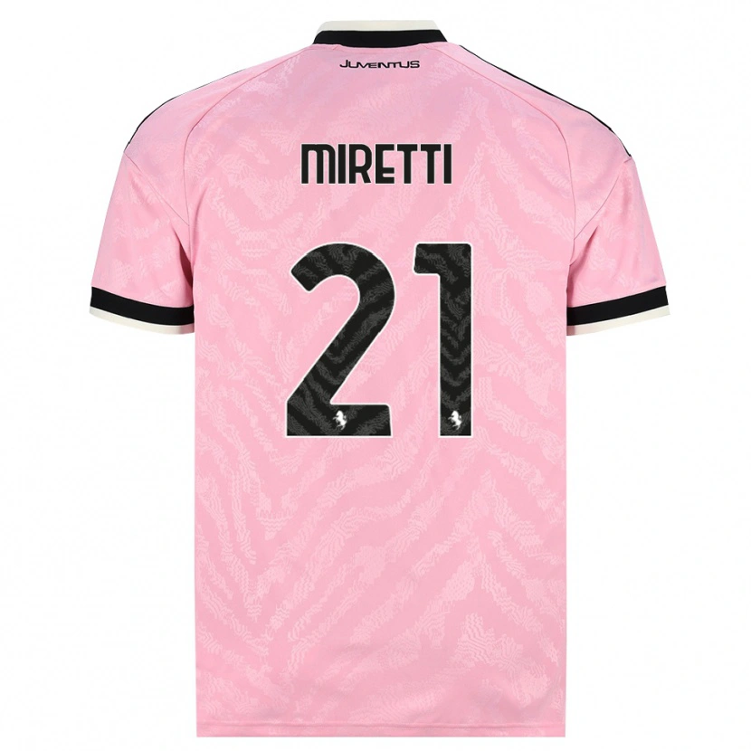 Danxen Heren Fabio Miretti #21 Roze Zwart Uitshirt Uittenue 2026/27 T-Shirt