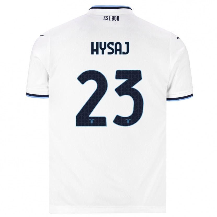 Danxen Heren Elseid Hysaj #23 Wit Marineblauw Uitshirt Uittenue 2026/27 T-Shirt