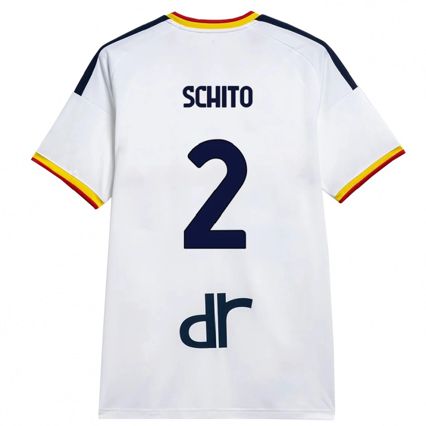 Danxen Heren Andrea Schito #2 Wit Geel Rood Uitshirt Uittenue 2026/27 T-Shirt
