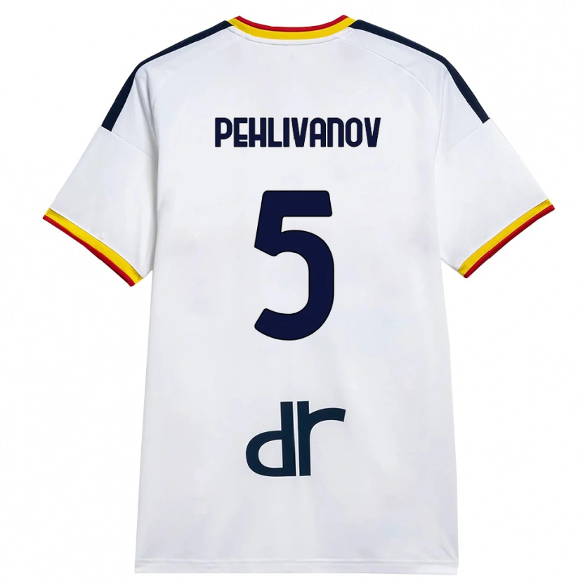 Danxen Heren Cristian Pehlivanov #5 Wit Geel Rood Uitshirt Uittenue 2026/27 T-Shirt