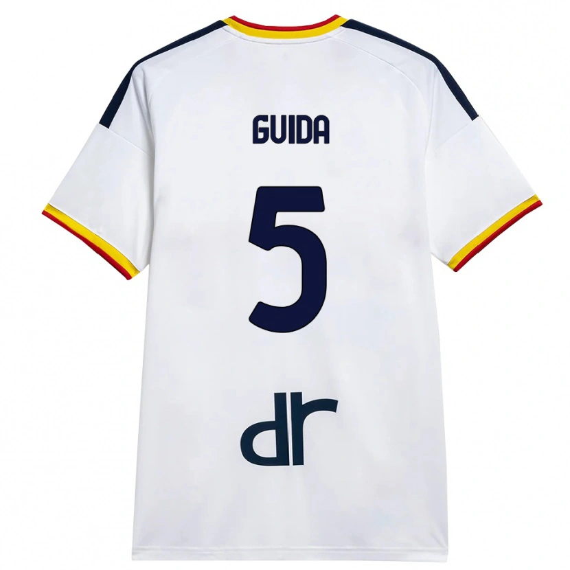 Danxen Heren Francesco Guida #5 Wit Geel Rood Uitshirt Uittenue 2026/27 T-Shirt