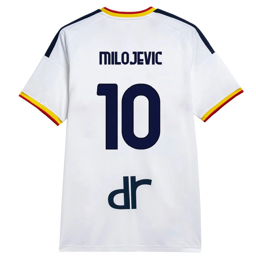 Danxen Heren Nemanja Milojevic #10 Wit Geel Rood Uitshirt Uittenue 2026/27 T-Shirt