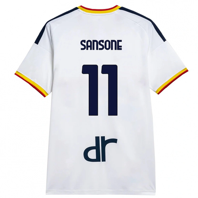 Danxen Heren Nicola Sansone #11 Wit Geel Rood Uitshirt Uittenue 2026/27 T-Shirt