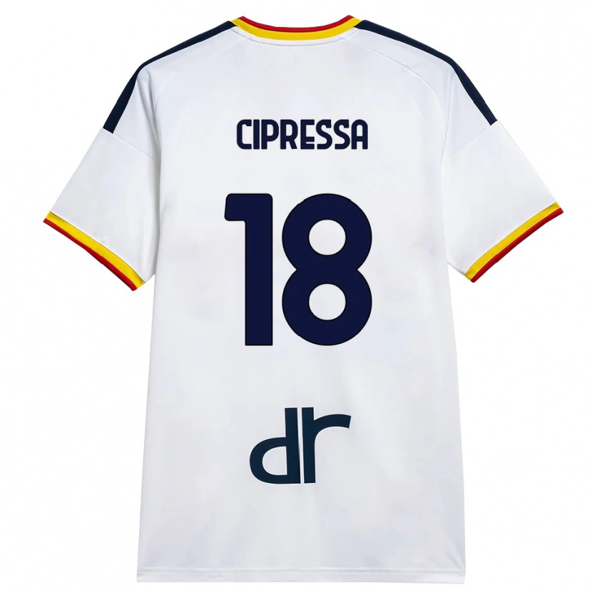 Danxen Heren Lorenzo Cipressa #18 Wit Geel Rood Uitshirt Uittenue 2026/27 T-Shirt