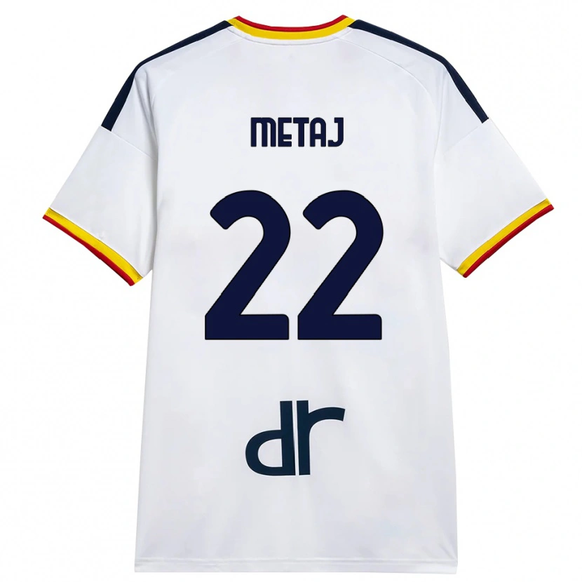 Danxen Heren Dejvi Metaj #22 Wit Geel Rood Uitshirt Uittenue 2026/27 T-Shirt