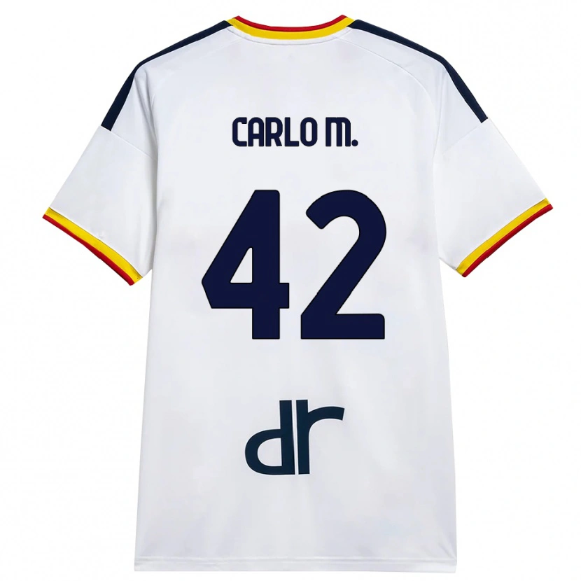 Danxen Heren Carlo Mariano #42 Wit Geel Rood Uitshirt Uittenue 2026/27 T-Shirt