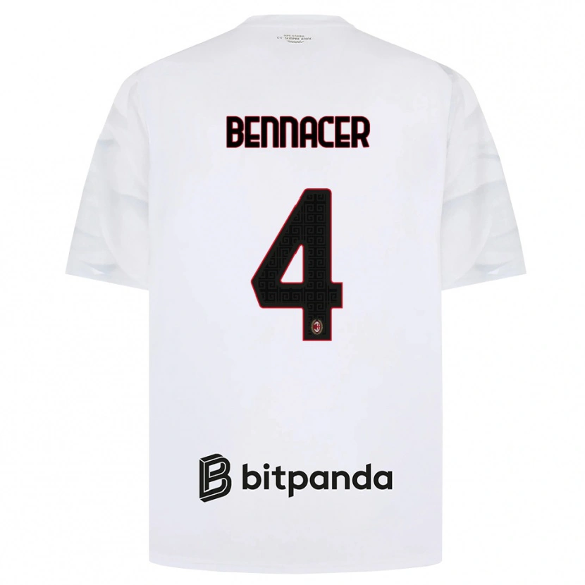 Danxen Heren Ismael Bennacer #4 Wit Rood Zwart Uitshirt Uittenue 2026/27 T-Shirt