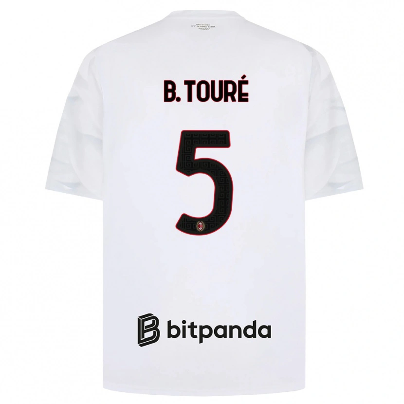 Danxen Heren Fode Ballo-Toure #5 Wit Rood Zwart Uitshirt Uittenue 2026/27 T-Shirt