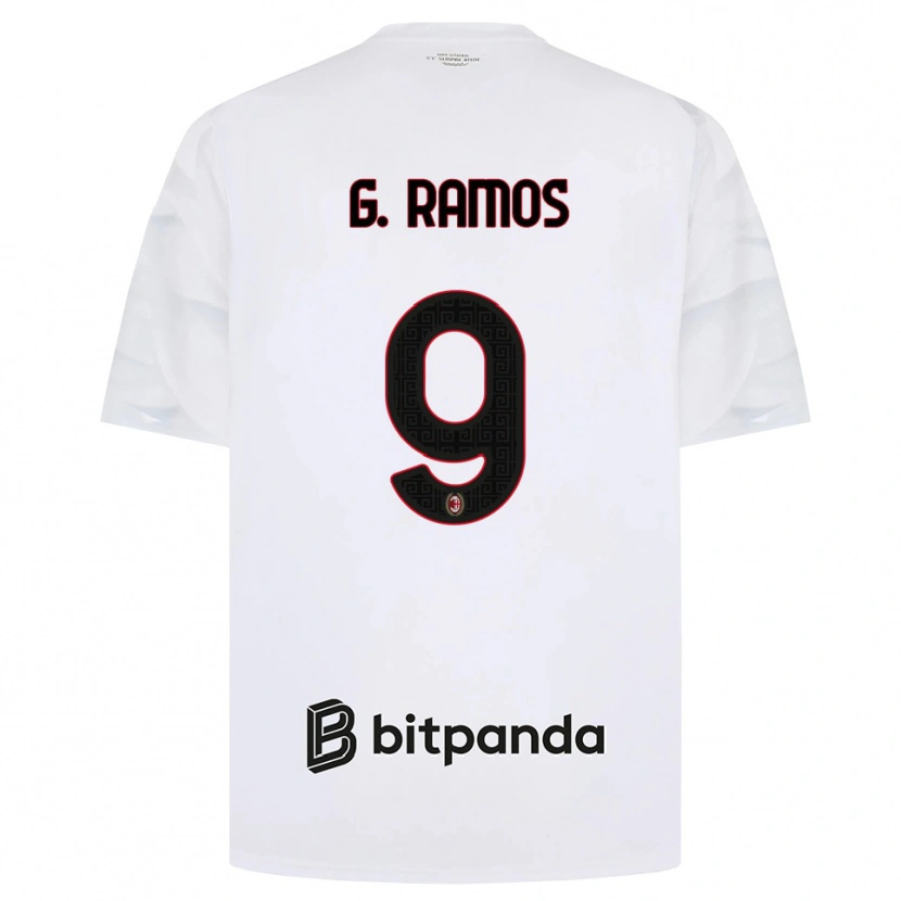 Danxen Heren Gonçalo Ramos #9 Wit Rood Zwart Uitshirt Uittenue 2026/27 T-Shirt