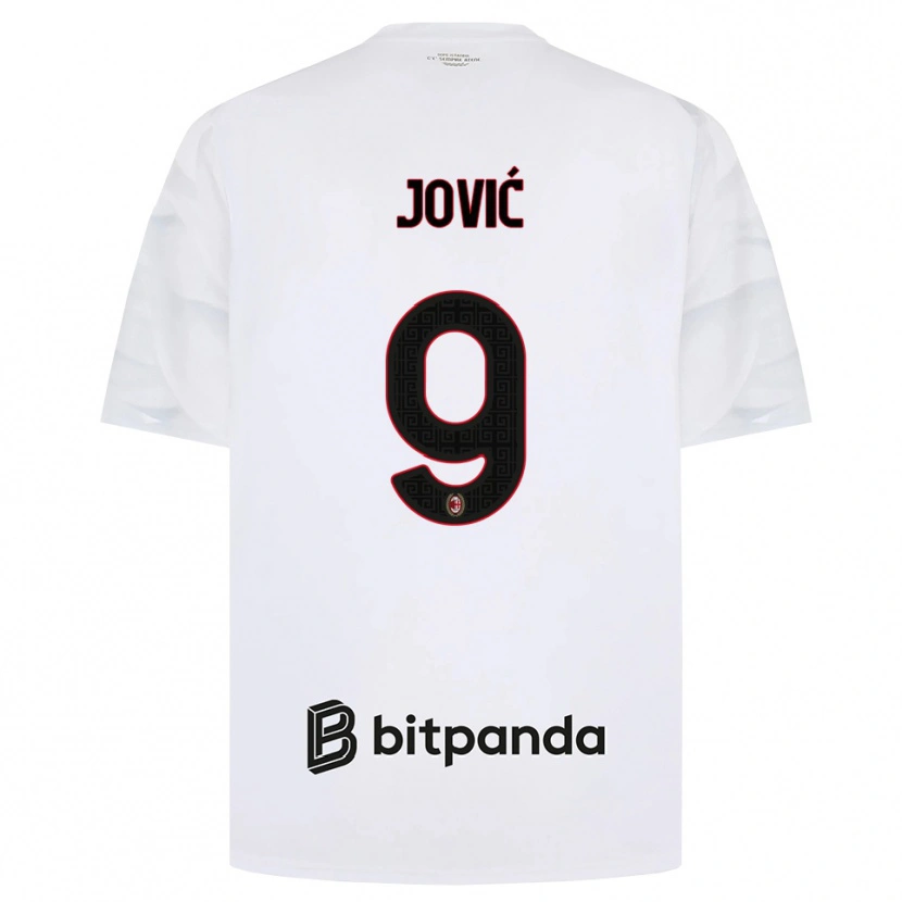 Danxen Heren Luka Jovic #9 Wit Rood Zwart Uitshirt Uittenue 2026/27 T-Shirt