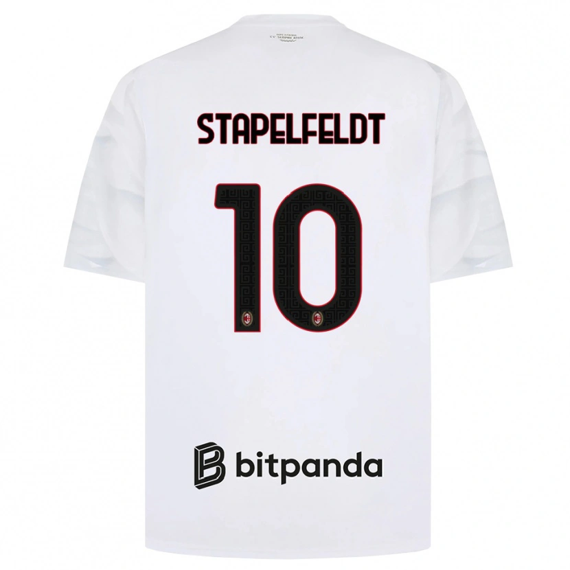 Danxen Heren Nina Stapelfeldt #10 Wit Rood Zwart Uitshirt Uittenue 2026/27 T-Shirt
