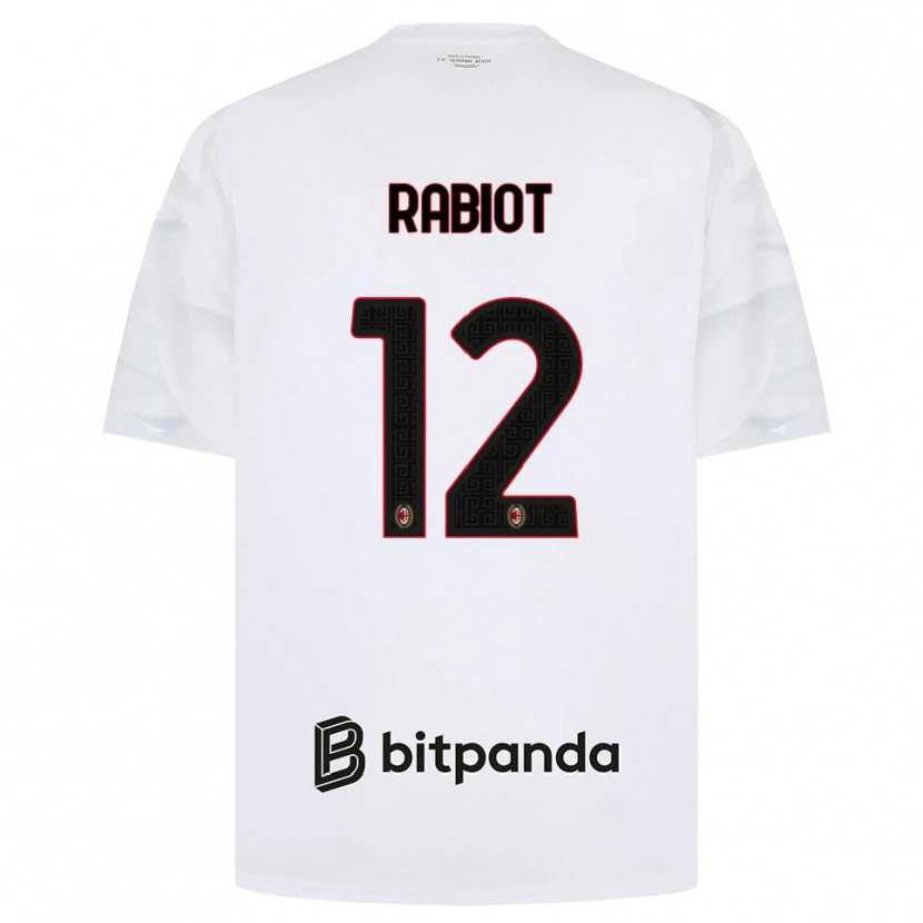 Danxen Heren Adrien Rabiot #12 Wit Rood Zwart Uitshirt Uittenue 2026/27 T-Shirt