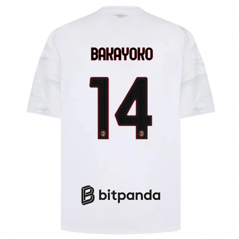 Danxen Heren Tiemoue Bakayoko #14 Wit Rood Zwart Uitshirt Uittenue 2026/27 T-Shirt