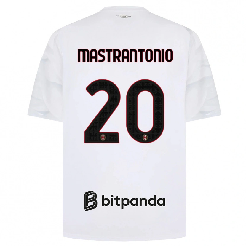 Danxen Heren Davide Mastrantonio #20 Wit Rood Zwart Uitshirt Uittenue 2026/27 T-Shirt