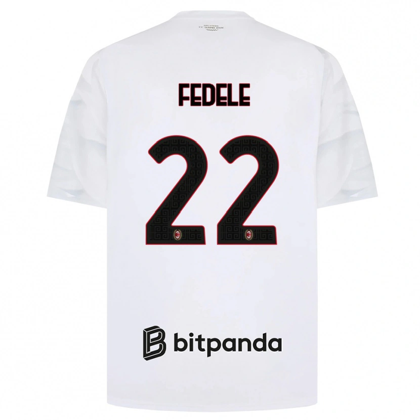 Danxen Heren Noemi Fedele #22 Wit Rood Zwart Uitshirt Uittenue 2026/27 T-Shirt