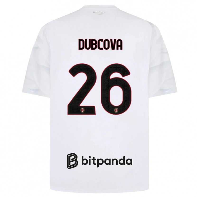 Danxen Heren Michaela Dubcova #26 Wit Rood Zwart Uitshirt Uittenue 2026/27 T-Shirt
