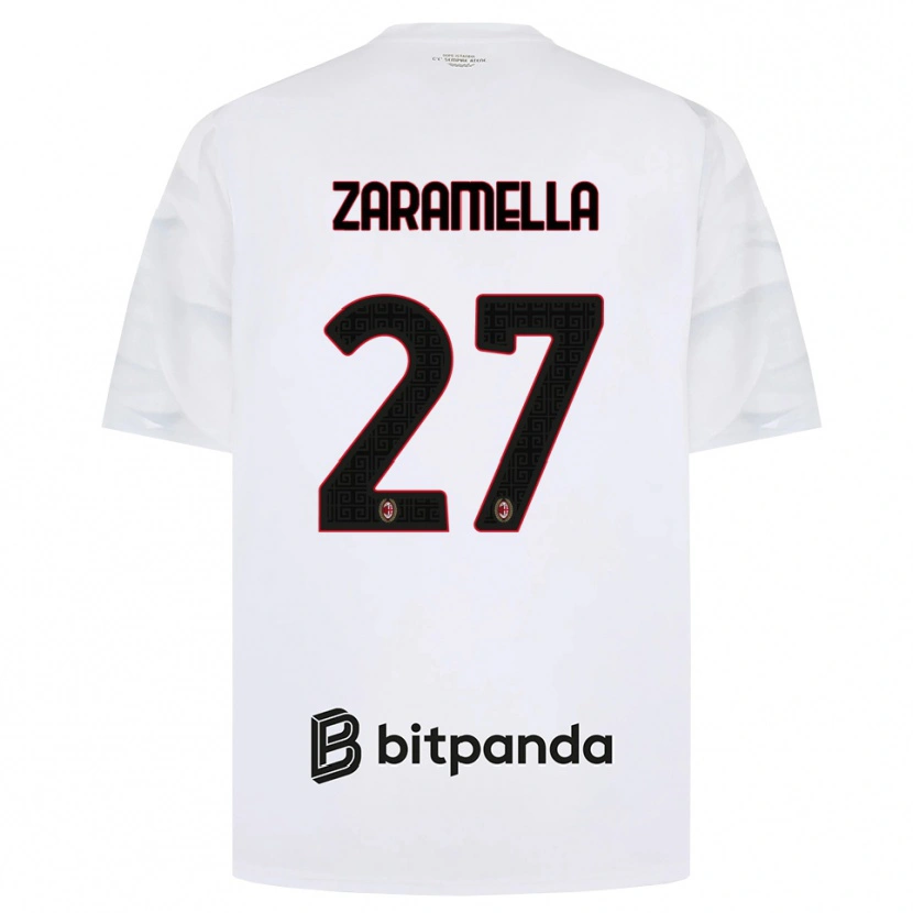 Danxen Heren Mattia Zaramella #27 Wit Rood Zwart Uitshirt Uittenue 2026/27 T-Shirt
