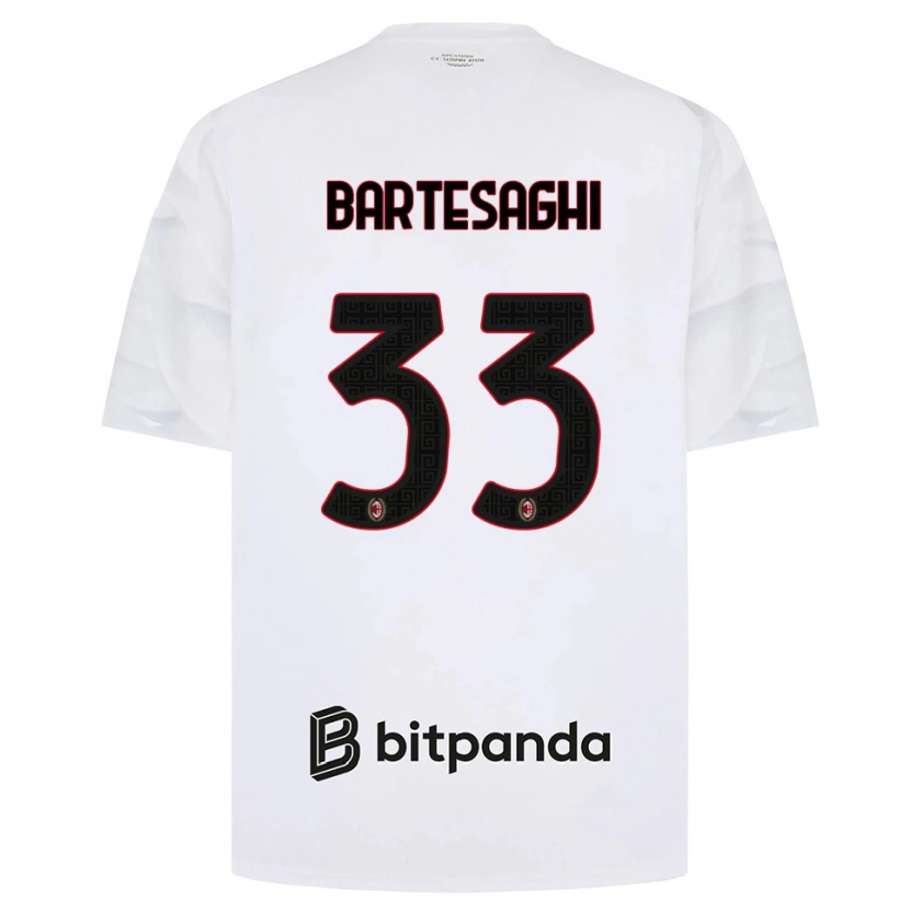 Danxen Heren Davide Bartesaghi #33 Wit Rood Zwart Uitshirt Uittenue 2026/27 T-Shirt