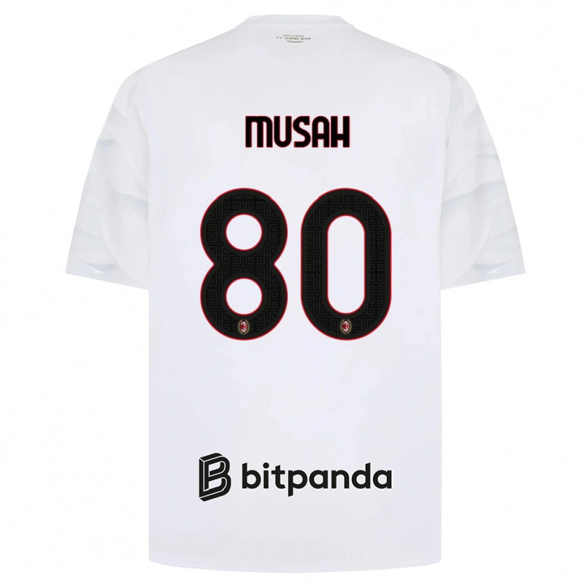 Danxen Heren Yunus Musah #80 Wit Rood Zwart Uitshirt Uittenue 2026/27 T-Shirt