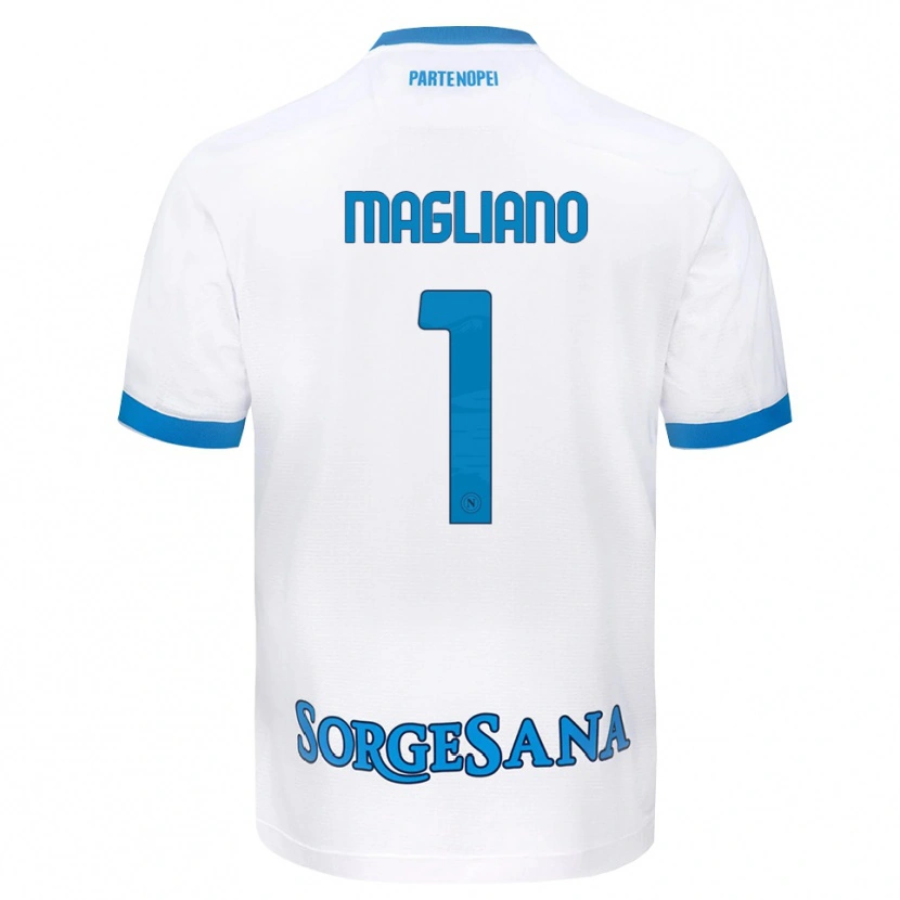 Danxen Heren Mattia Magliano #1 Wit Hemelsblauw Uitshirt Uittenue 2026/27 T-Shirt