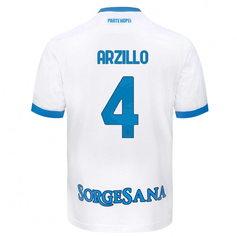 Danxen Heren Antonino Arzillo #4 Wit Hemelsblauw Uitshirt Uittenue 2026/27 T-Shirt