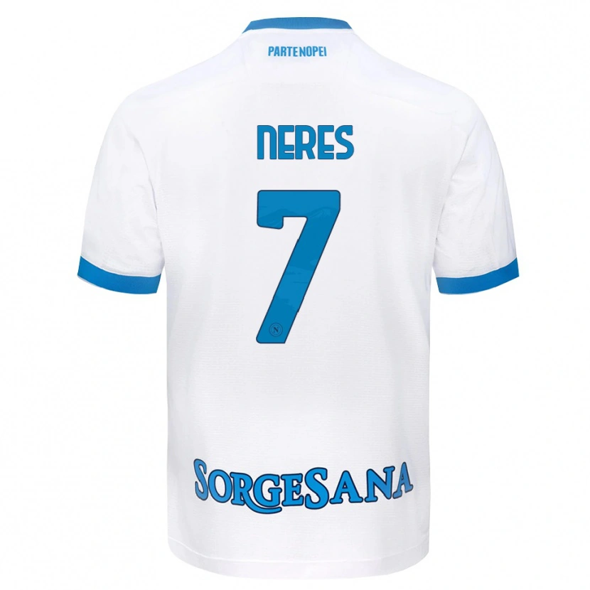 Danxen Heren David Neres #7 Wit Hemelsblauw Uitshirt Uittenue 2026/27 T-Shirt