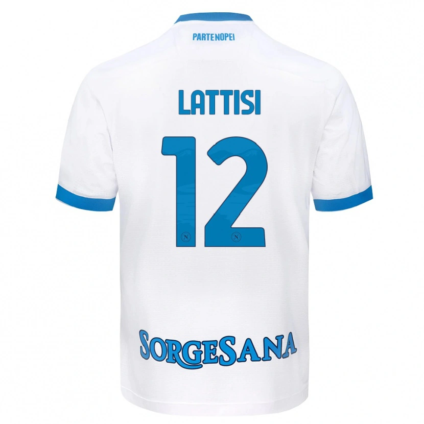 Danxen Heren Francesco Lattisi #12 Wit Hemelsblauw Uitshirt Uittenue 2026/27 T-Shirt