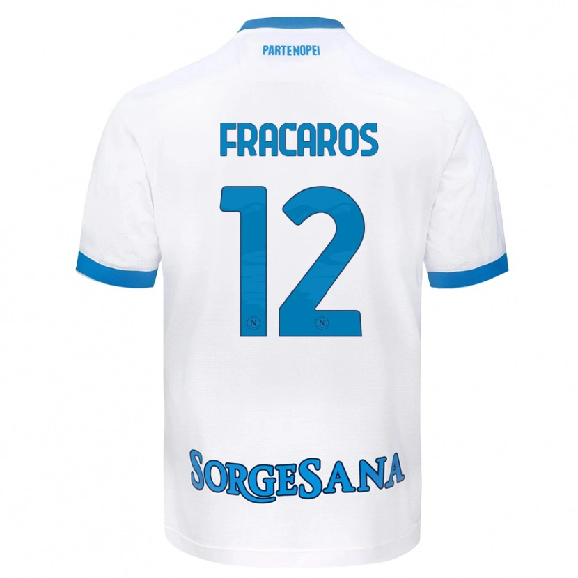 Danxen Heren Caterina Fracaros #12 Wit Hemelsblauw Uitshirt Uittenue 2026/27 T-Shirt