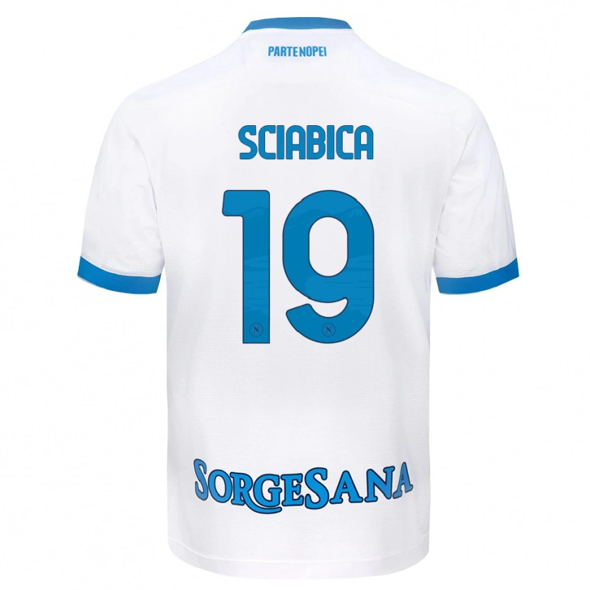 Danxen Heren Manuela Sciabica #19 Wit Hemelsblauw Uitshirt Uittenue 2026/27 T-Shirt