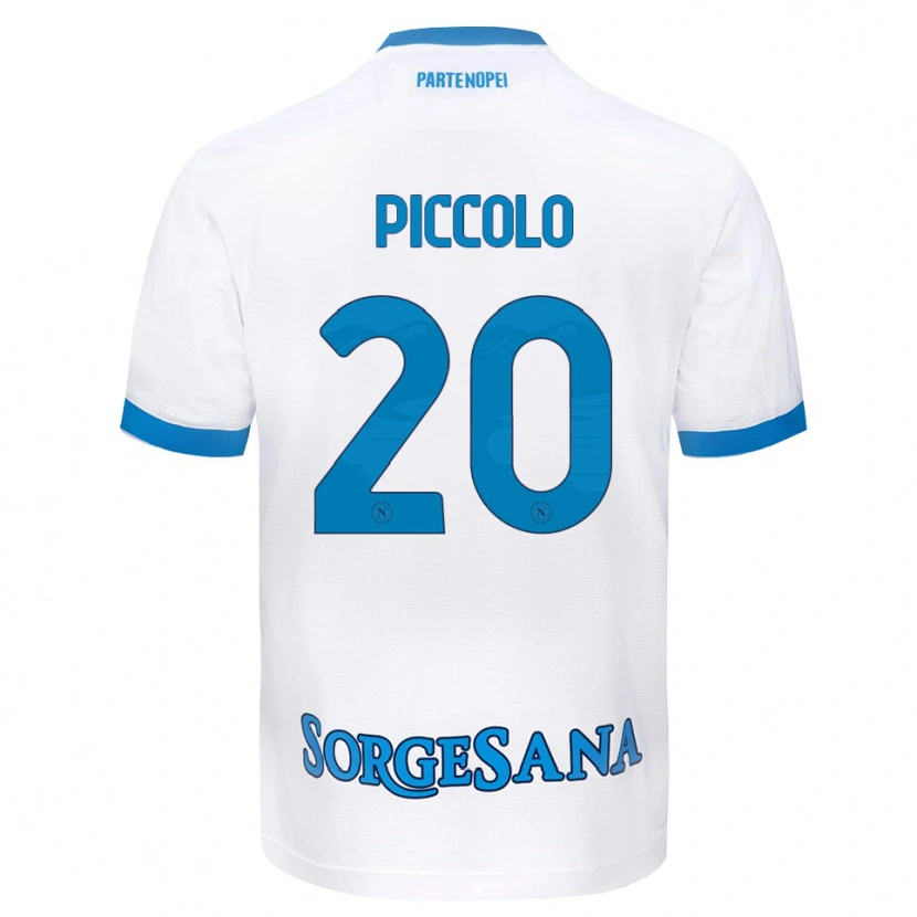Danxen Heren Salvatore Piccolo #20 Wit Hemelsblauw Uitshirt Uittenue 2026/27 T-Shirt