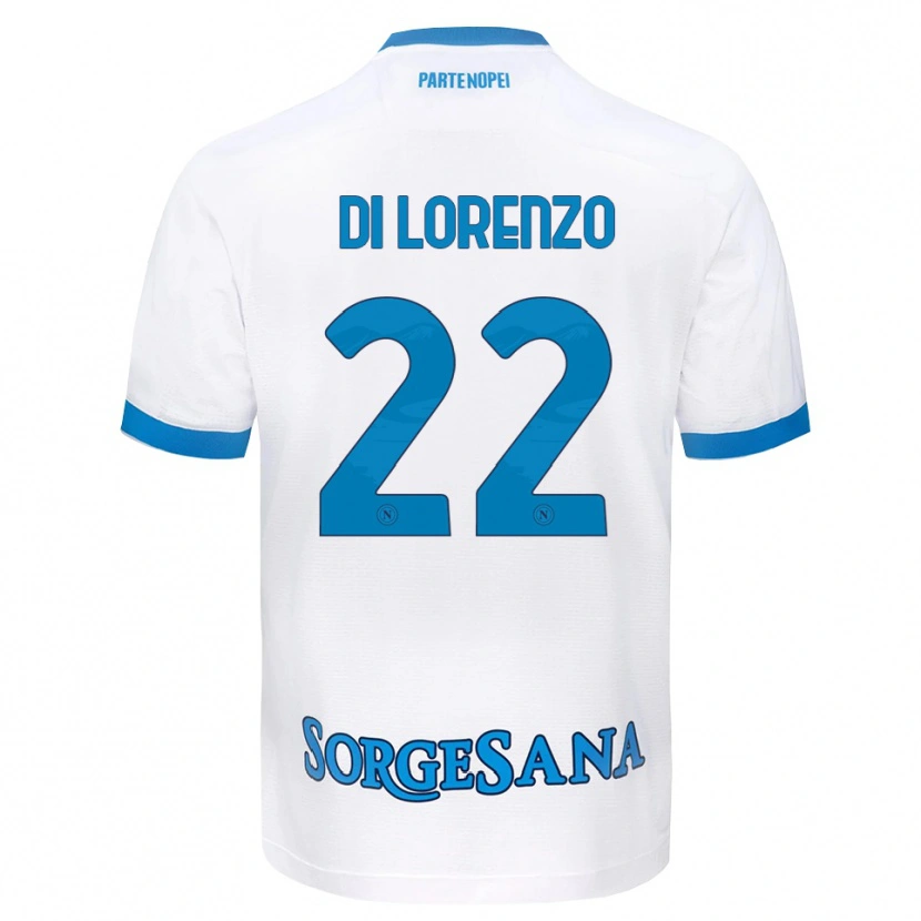 Danxen Heren Giovanni Di Lorenzo #22 Wit Hemelsblauw Uitshirt Uittenue 2026/27 T-Shirt