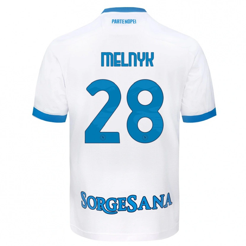 Danxen Heren Mykyta Melnyk #28 Wit Hemelsblauw Uitshirt Uittenue 2026/27 T-Shirt