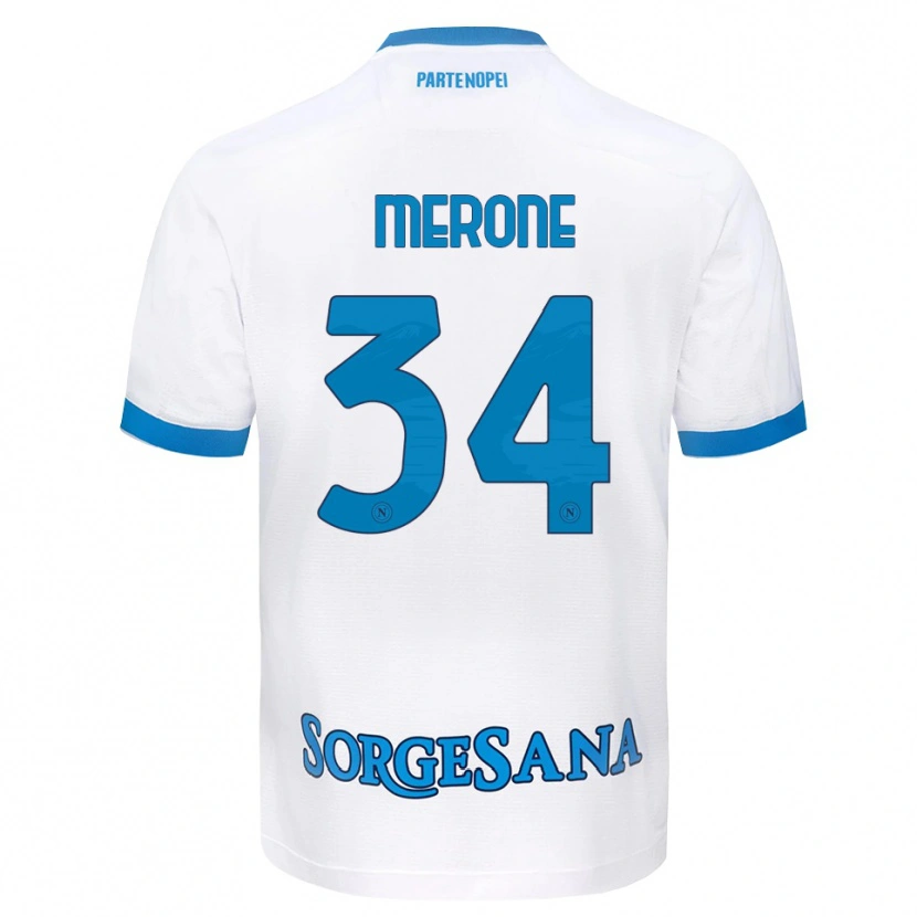 Danxen Heren Alessandro Merone #34 Wit Hemelsblauw Uitshirt Uittenue 2026/27 T-Shirt