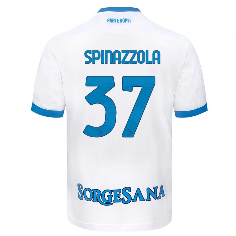 Danxen Heren Leonardo Spinazzola #37 Wit Hemelsblauw Uitshirt Uittenue 2026/27 T-Shirt