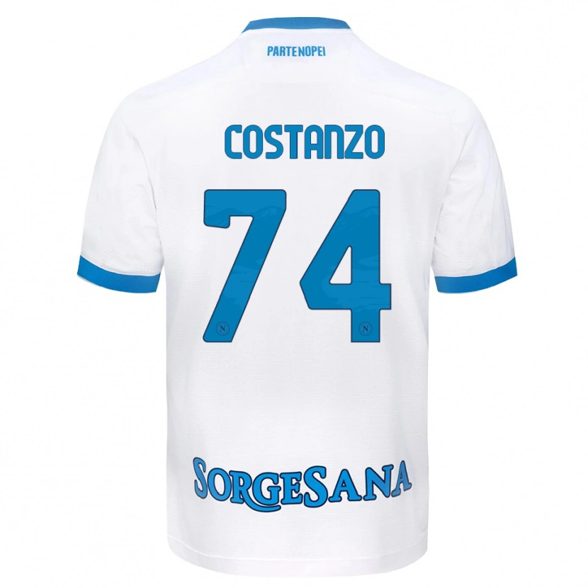 Danxen Heren Davide Costanzo #74 Wit Hemelsblauw Uitshirt Uittenue 2026/27 T-Shirt