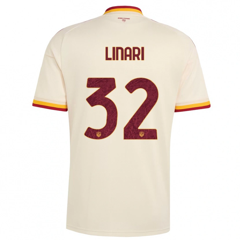 Danxen Heren Elena Linari #32 Champagne Rood Geel Uitshirt Uittenue 2026/27 T-Shirt