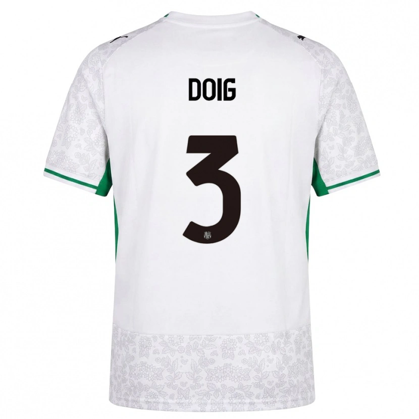 Danxen Heren Josh Doig #3 Wit Zwart Groen Uitshirt Uittenue 2026/27 T-Shirt