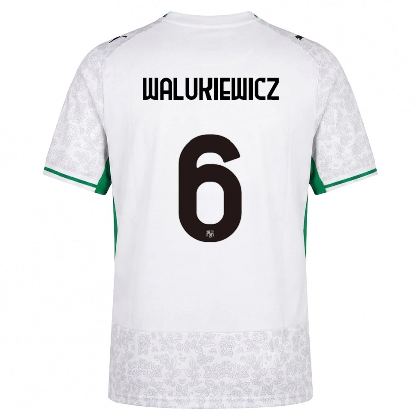 Danxen Heren Sebastian Walukiewicz #6 Wit Zwart Groen Uitshirt Uittenue 2026/27 T-Shirt
