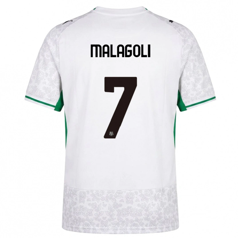 Danxen Heren Mattia Malagoli #7 Wit Zwart Groen Uitshirt Uittenue 2026/27 T-Shirt