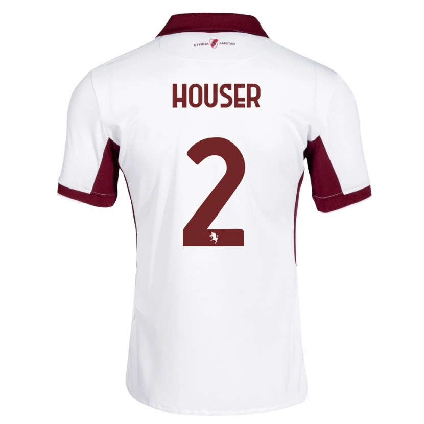 Danxen Heren Matej Houser #2 Bordeauxrood Wit Rood Uitshirt Uittenue 2026/27 T-Shirt