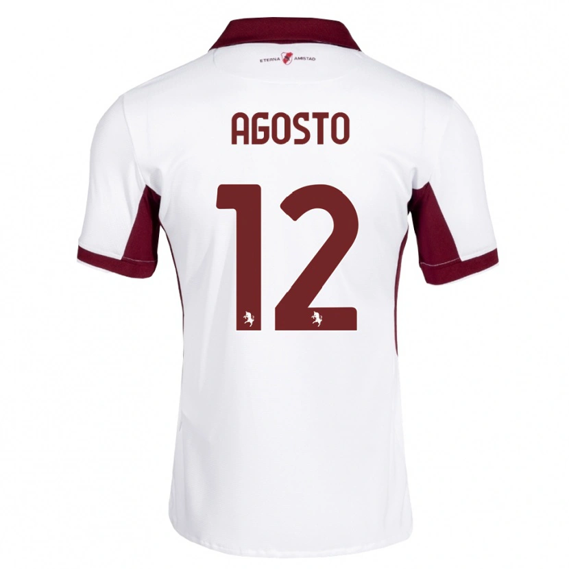 Danxen Heren Gabriel Agosto #12 Bordeauxrood Wit Rood Uitshirt Uittenue 2026/27 T-Shirt