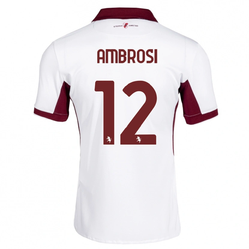 Danxen Heren Martina Ambrosi #12 Bordeauxrood Wit Rood Uitshirt Uittenue 2026/27 T-Shirt